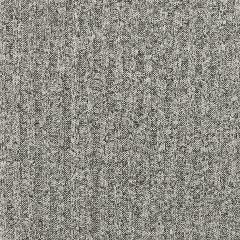Space Gray-Black-White Texture Stretch 4x4 Poly Rib Knit Fabric