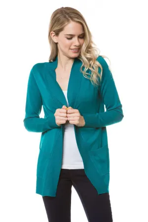Stay Cozy Open Cardigan in Dark Green (FINAL SALE)