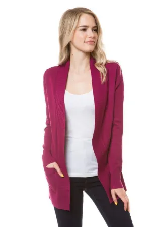 Stay Cozy Open Cardigan in Magenta (FINAL SALE)