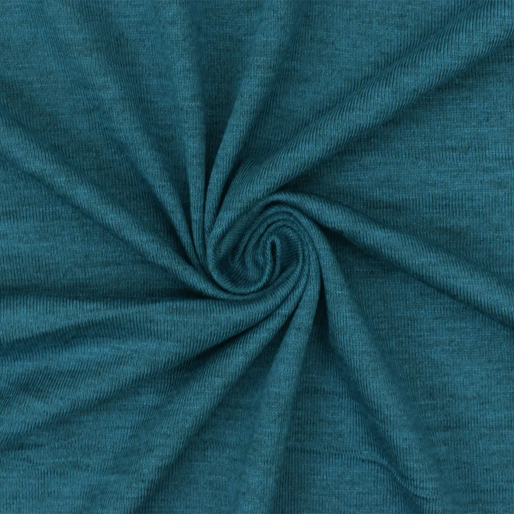 Steel Teal-Black Texture Stretch Rayon Jersey Knit Fabric