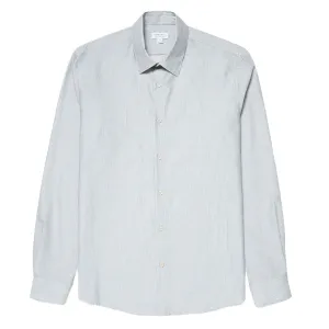Sunspel Cotton Cashmere Shirt Light Blue / White