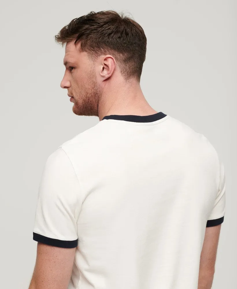 Superdry Ringer Workwear Graphic T-Shirt - Winter White/Eclipse Navy
