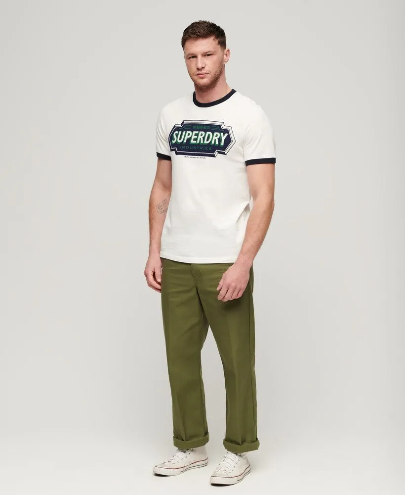 Superdry Ringer Workwear Graphic T-Shirt - Winter White/Eclipse Navy