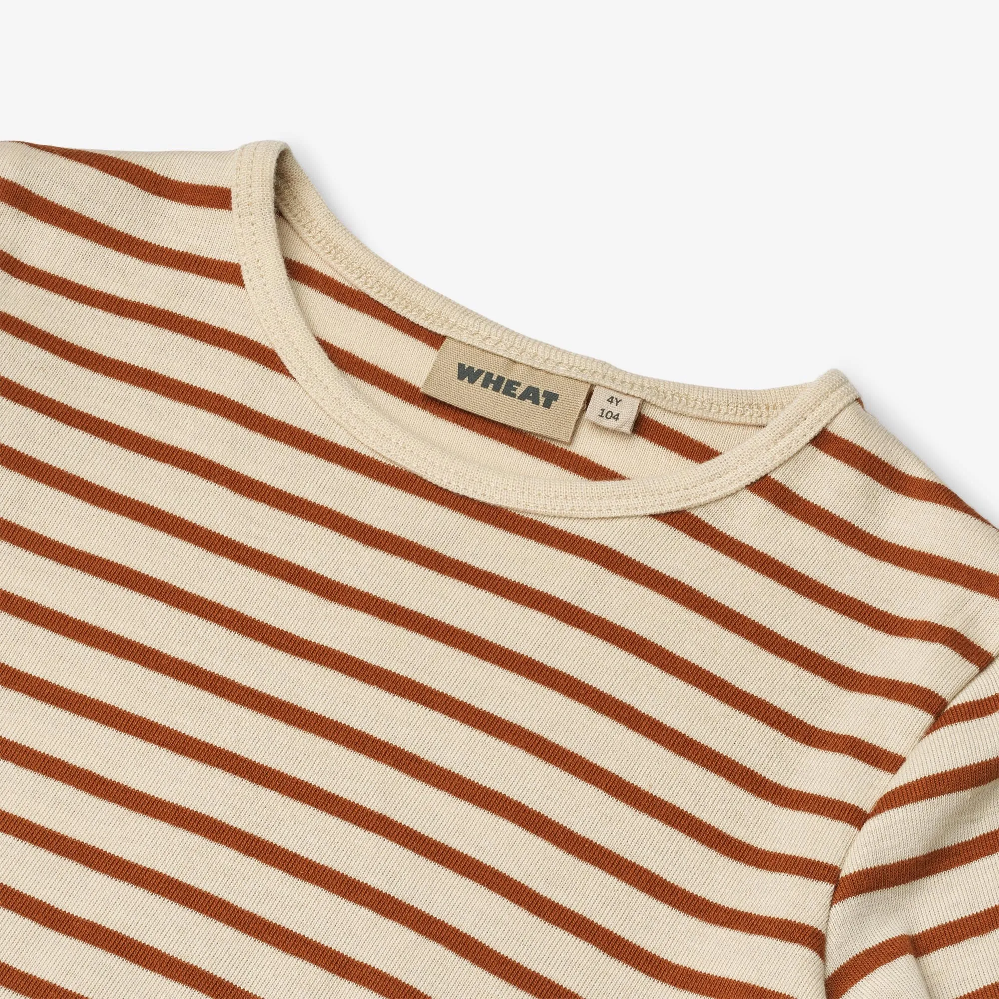 T-shirt L/S Stig - warm caramel stripe