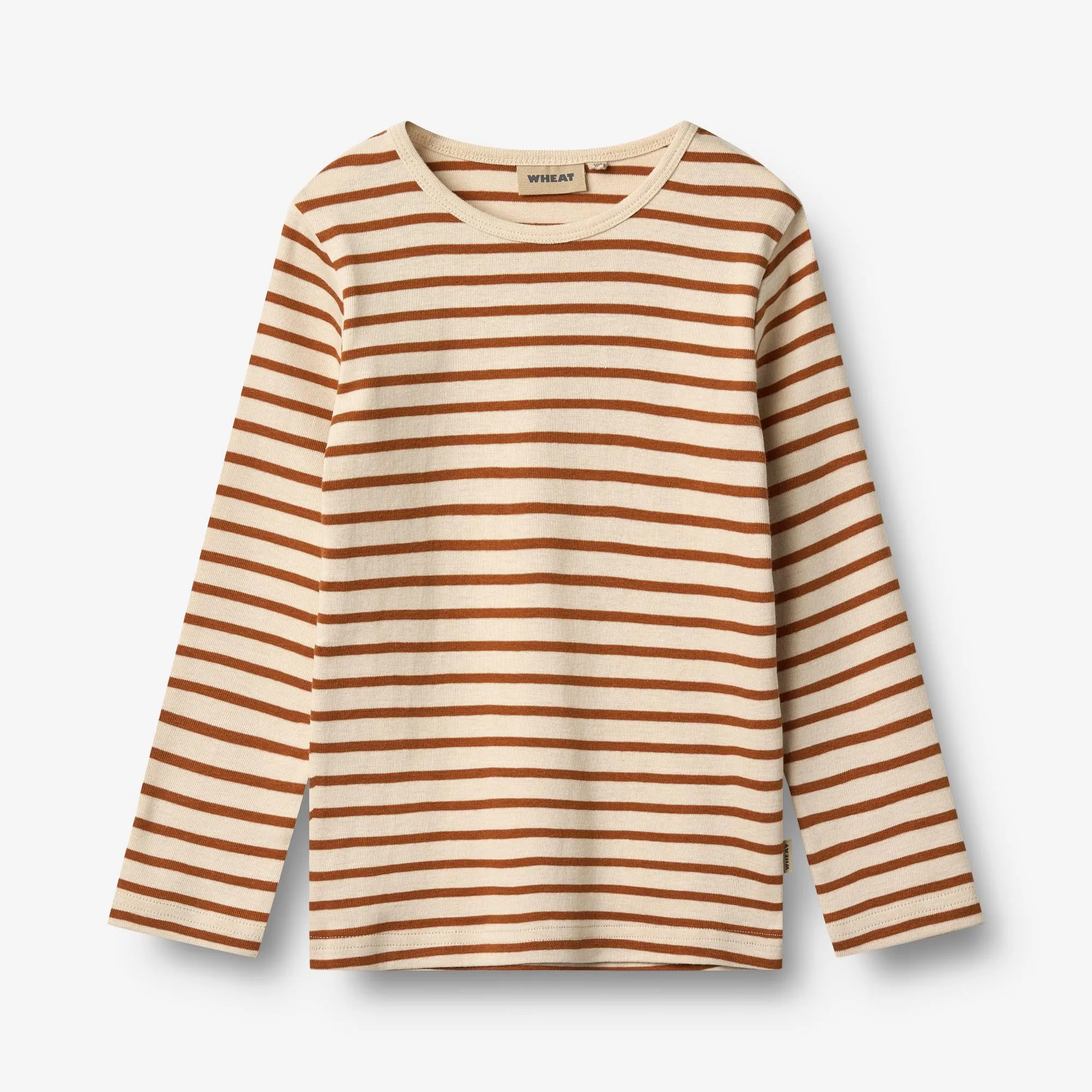 T-shirt L/S Stig - warm caramel stripe