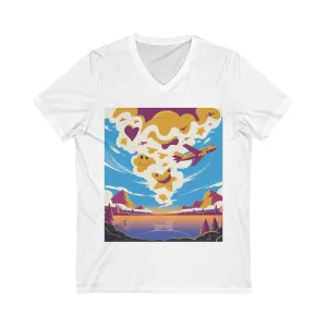 Unisex Jersey Short Sleeve V-Neck Tee