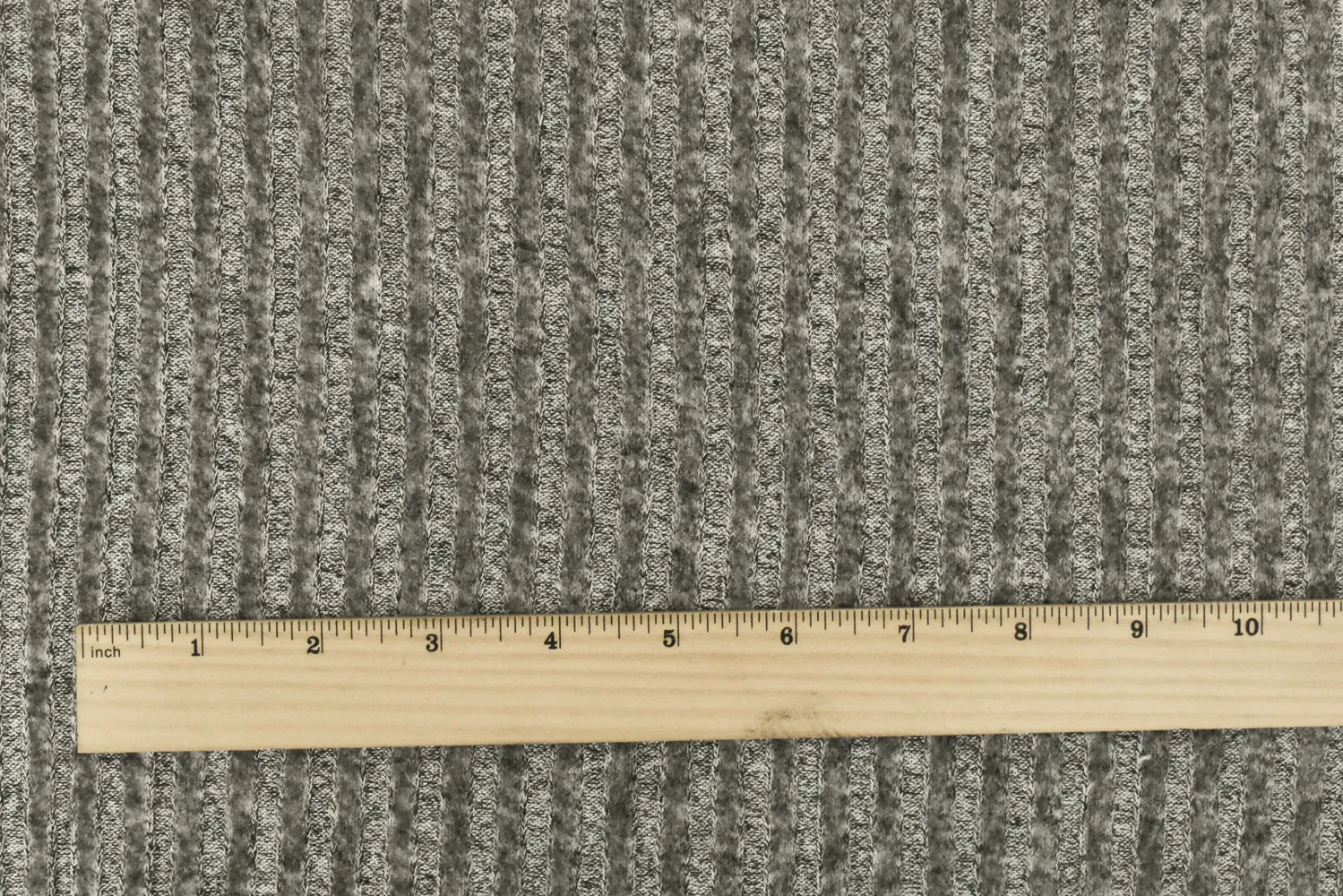 Warm White-Gray-Black Texture Brushed Stretch 5x4 Rib Knit Fabric