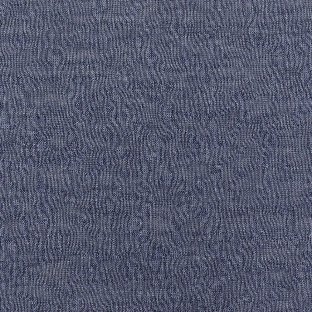 Weather Blue Slub Polyester Rayon Jersey Knit Fabric