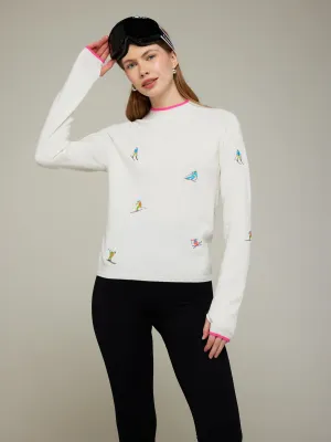 Whisper by Brodie 'Ditsy Ski Embroidered Sweater'