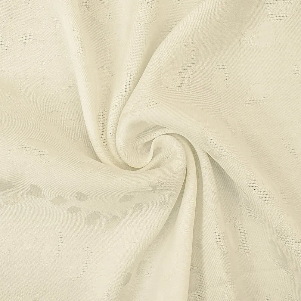White Cotton-Rayon Leopard Damask Woven Fabric