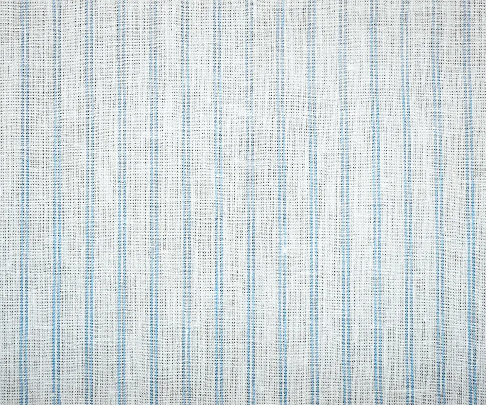 White-Light Blue Spence Bryson Stripe Irish Linen Slub Woven Fabric
