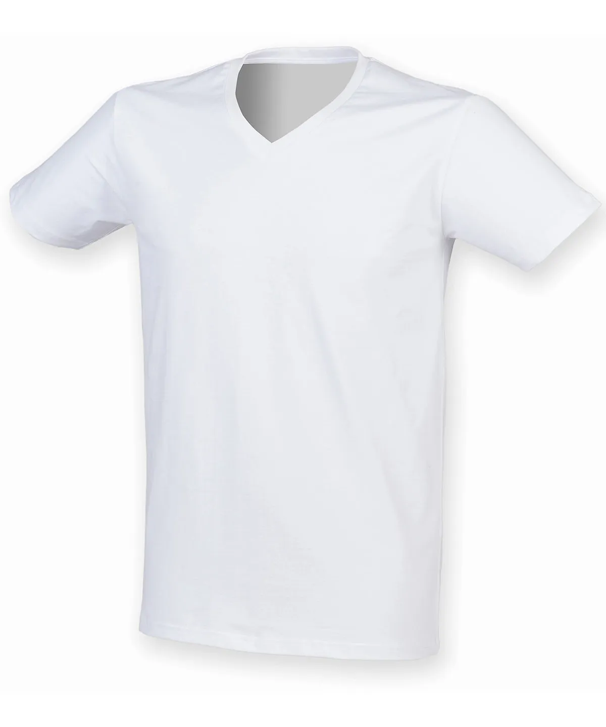 White - Men's feel good stretch v-neck t-shirt