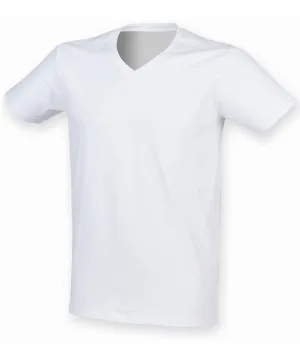 White - Men's feel good stretch v-neck t-shirt