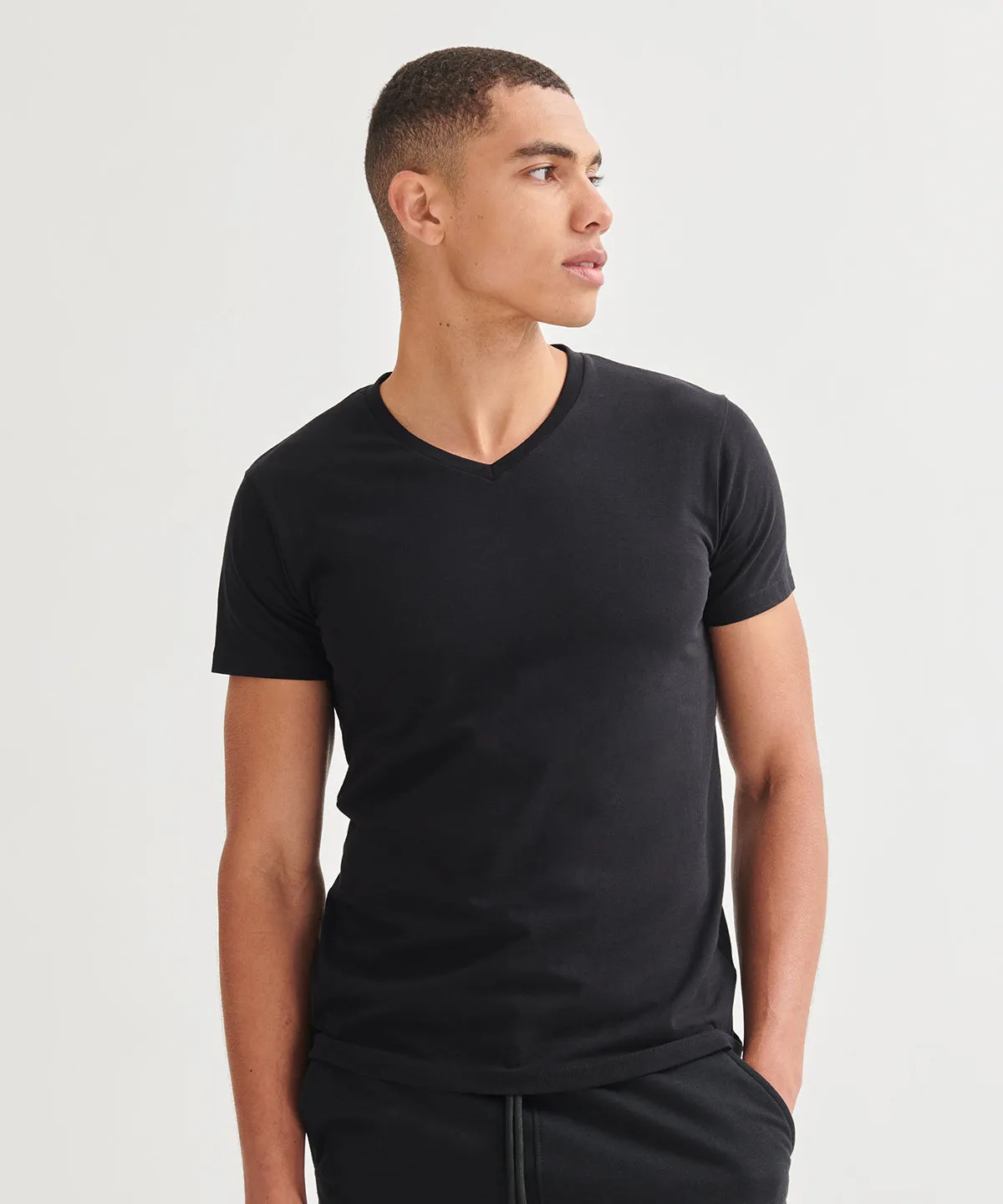 White - Men's feel good stretch v-neck t-shirt