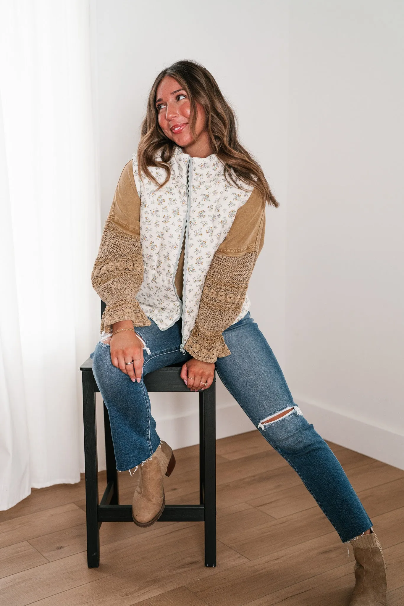 Willow Floral Reversible Puffer Vest
