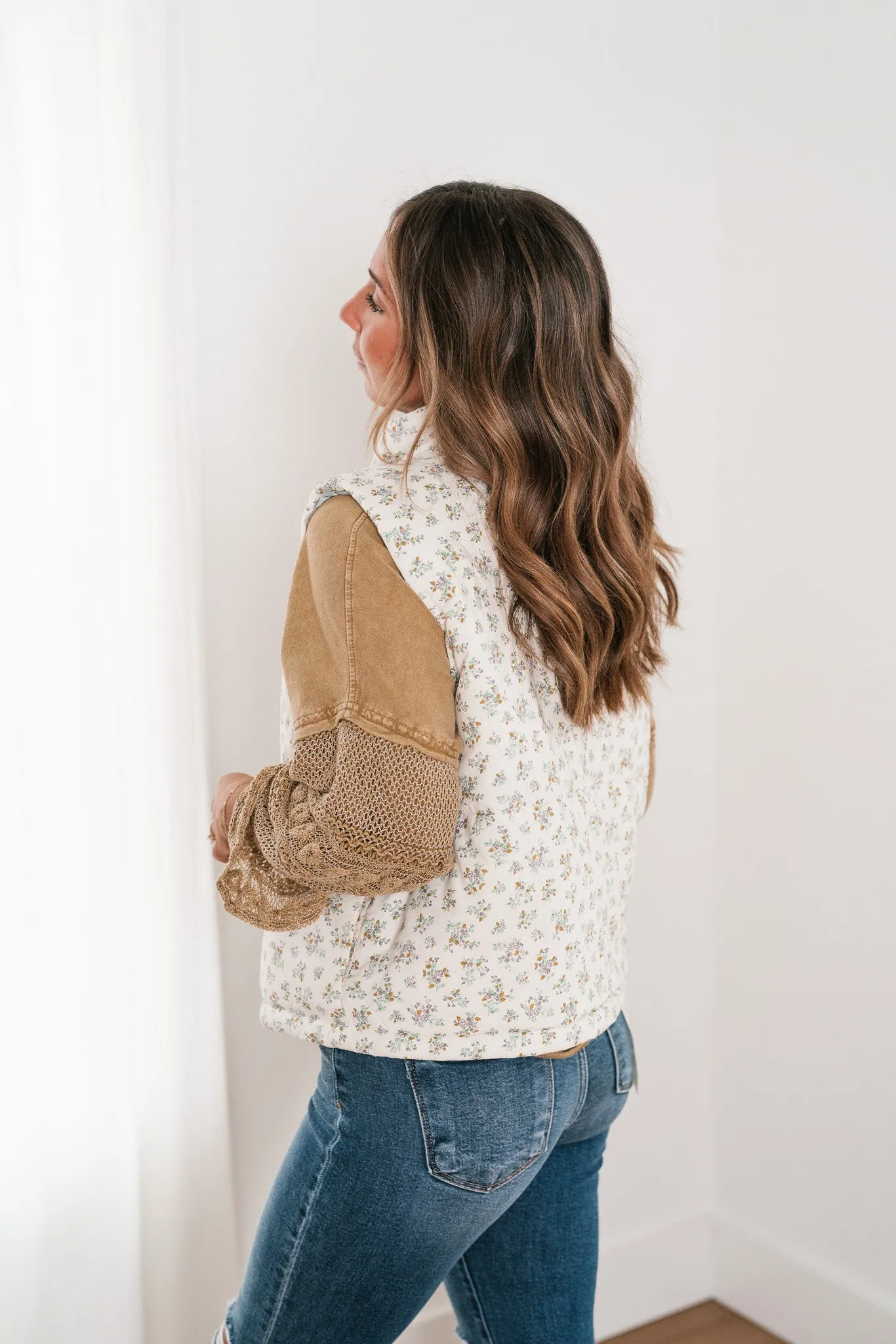 Willow Floral Reversible Puffer Vest