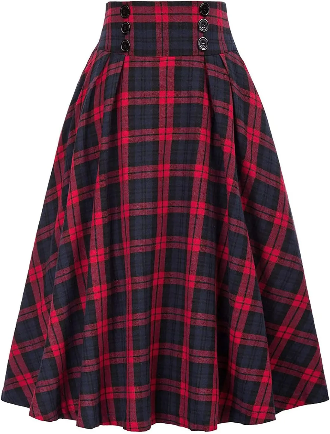 Womens Plaid Skirts Button Down Casual Flowy High Waist Lounge Skirt A Line Trendy Summer Trendy Skirt Clothes