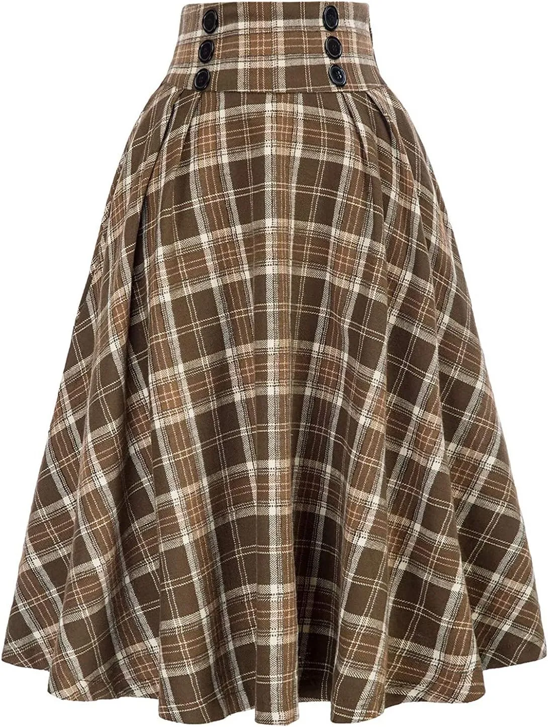 Womens Plaid Skirts Button Down Casual Flowy High Waist Lounge Skirt A Line Trendy Summer Trendy Skirt Clothes