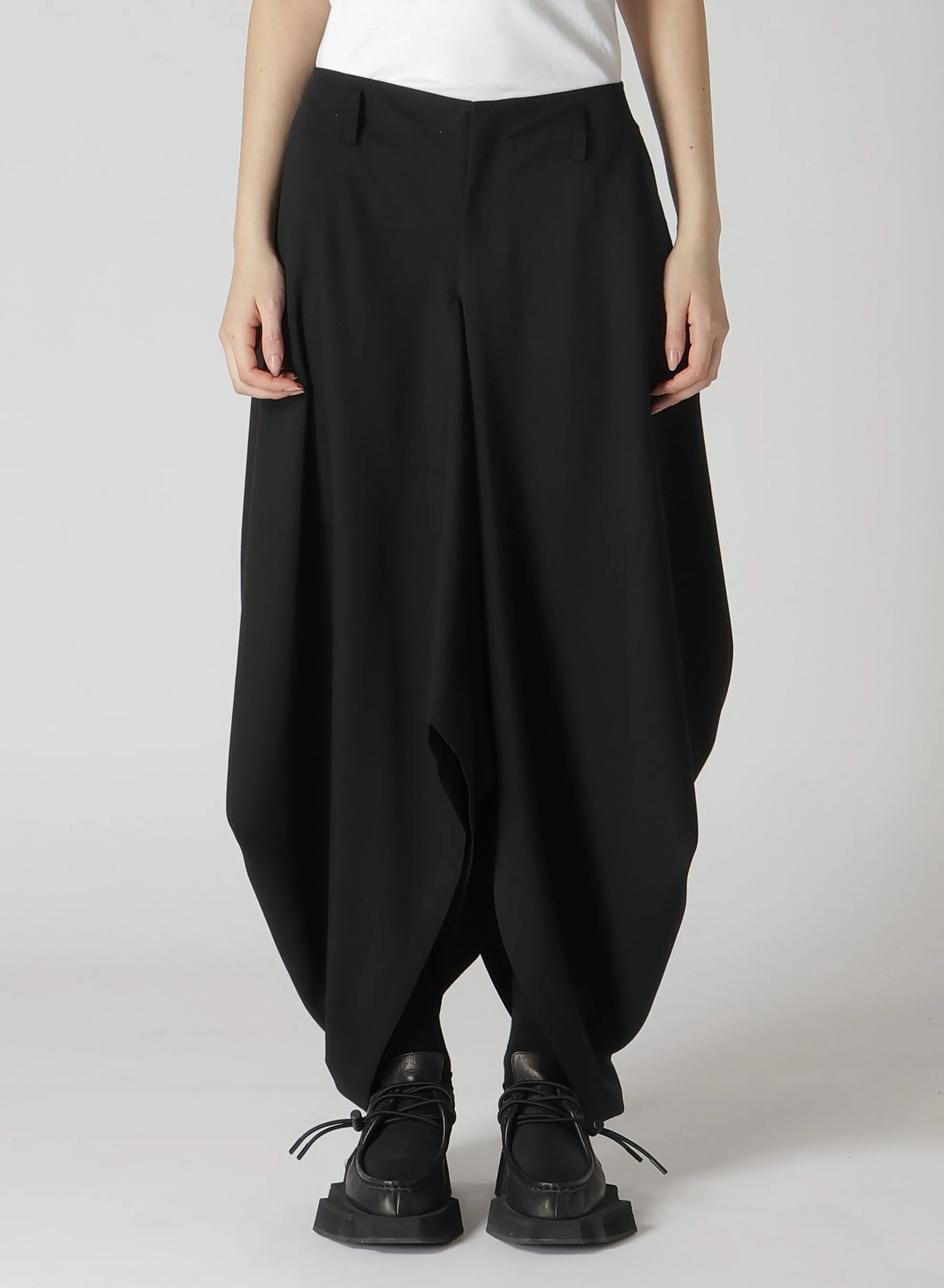 WOOL GABARDINE BOX PANTS