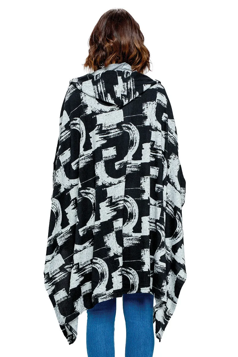 Wrap Hooded Colorblock Loose Fit