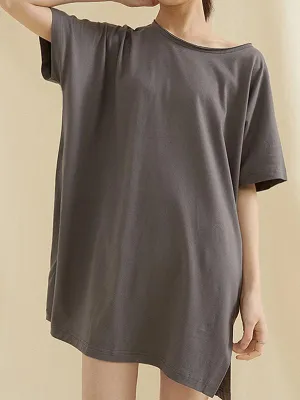 xakxx Loose Simple Solid Comfortable T-Shirts