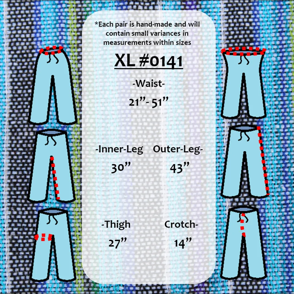 (XL) Blueish Whiteish and Greenish Lounge Pants 0141