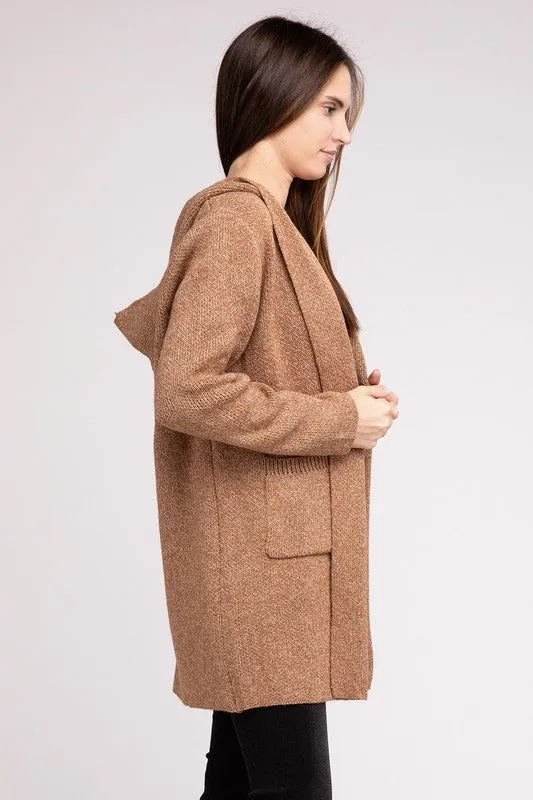 Zenana Hooded Open Front Sweater Womens Cardigan 4 Colors S-L