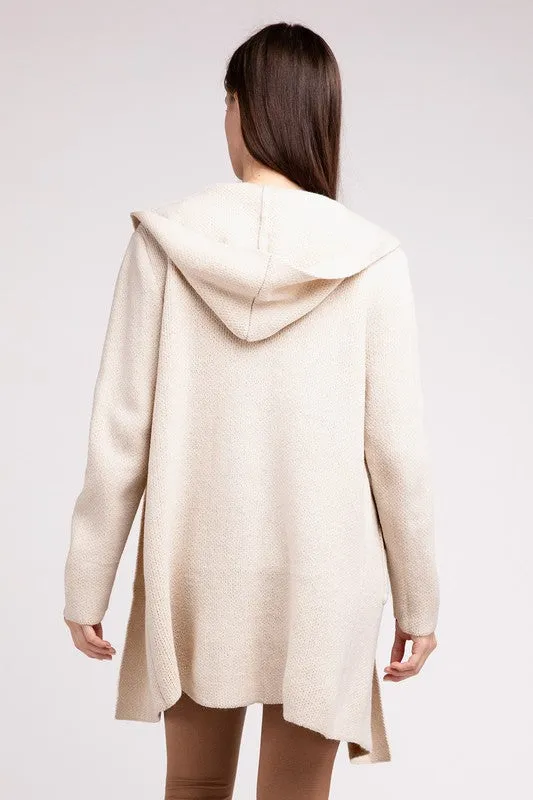 Zenana Hooded Open Front Sweater Womens Cardigan 4 Colors S-L