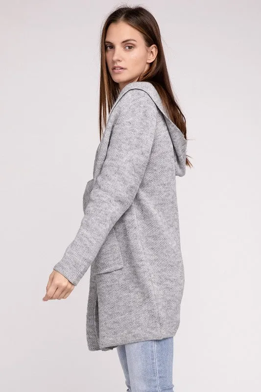 Zenana Hooded Open Front Sweater Womens Cardigan 4 Colors S-L