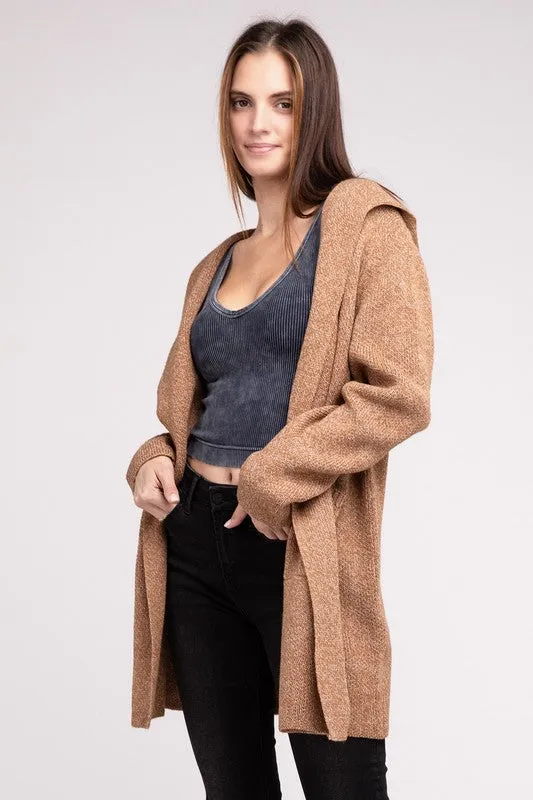 Zenana Hooded Open Front Sweater Womens Cardigan 4 Colors S-L